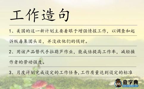 工作造句