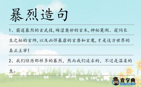 暴烈造句