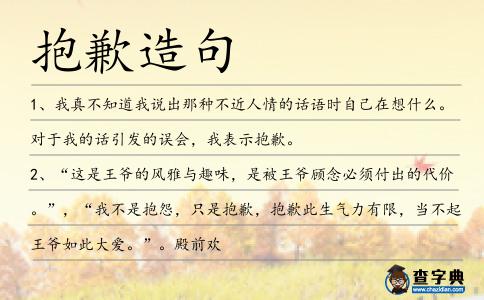 抱歉造句