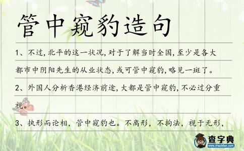 管中窺豹造句