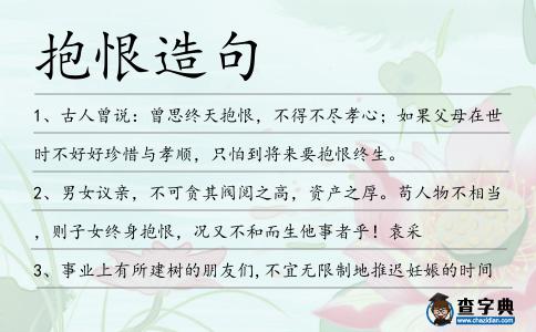 抱恨造句