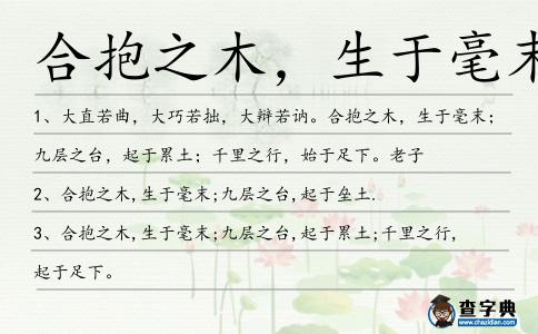合抱之木,生于毫末造句