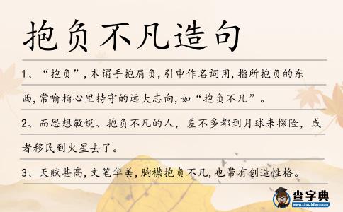 抱負不凡造句
