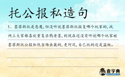 托公報私造句
