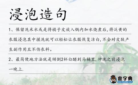 浸泡造句