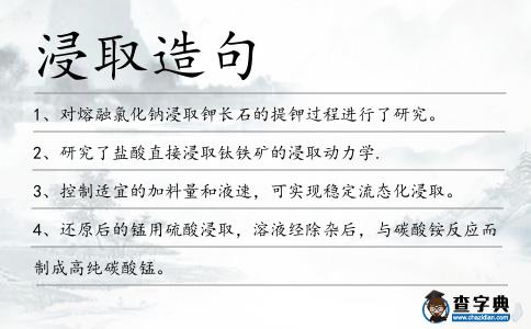 浸取造句