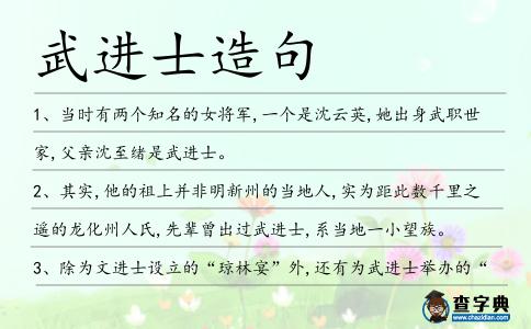 武進士造句