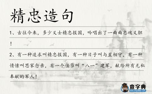 精忠造句