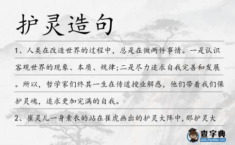 護靈造句