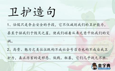 衛護造句