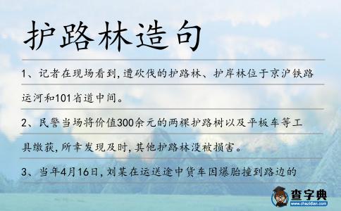 護(hù)路林造句
