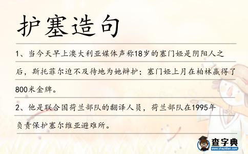 護(hù)塞造句
