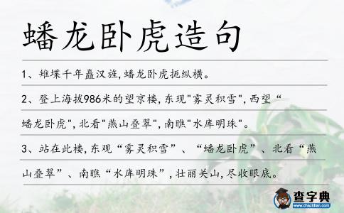 蟠龍臥虎造句