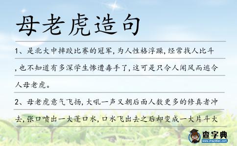 母老虎造句