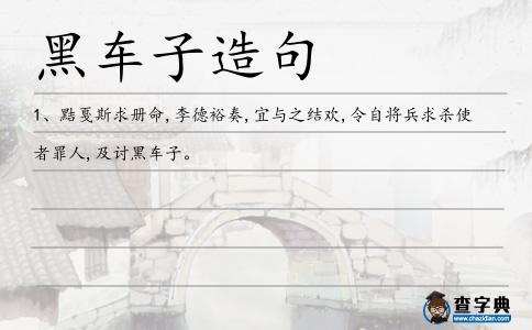 黑車子造句