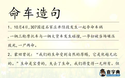 命車造句