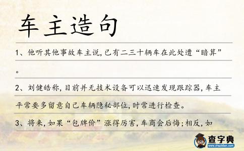 車主造句