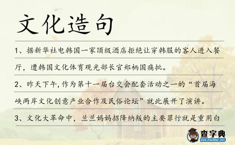 文化造句