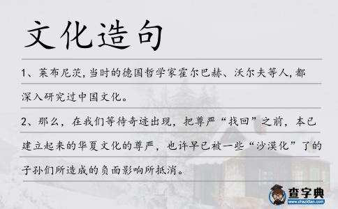 文化造句