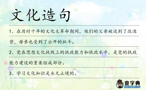 文化造句