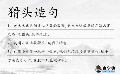 猾頭造句