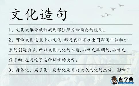 文化造句
