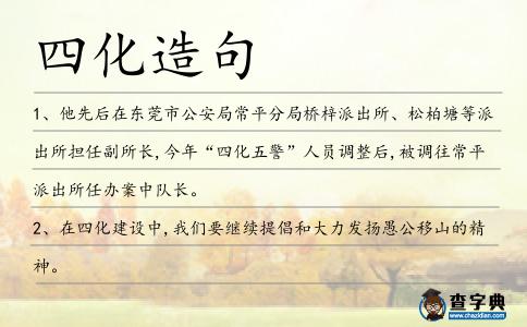四化造句