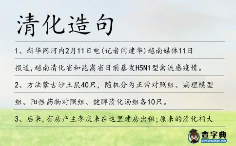 清化造句