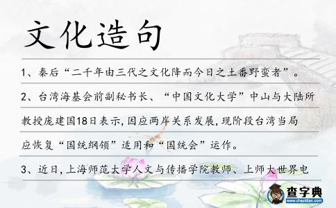 文化造句