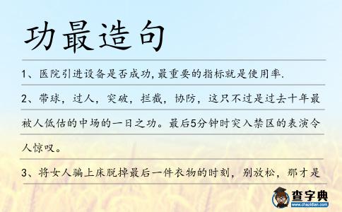 功最造句