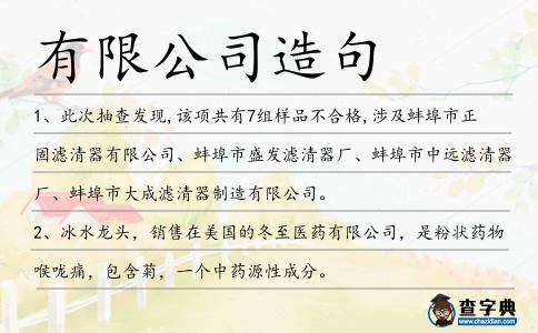 有限公司造句