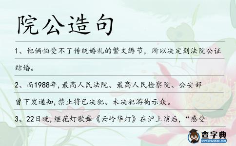 院公造句