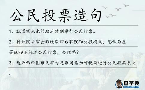 公民投票造句