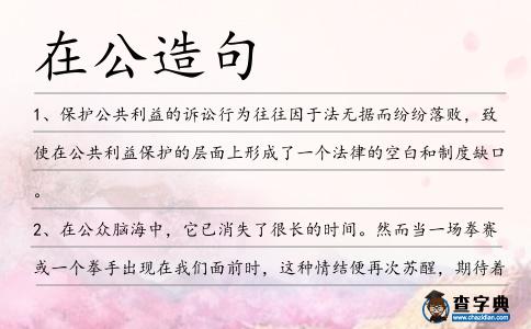 在公造句