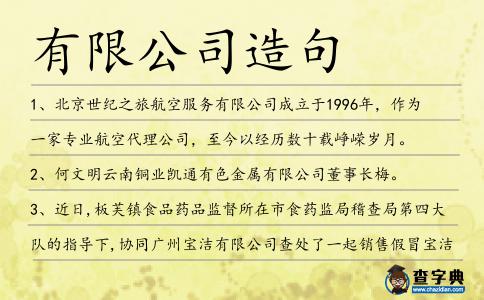 有限公司造句