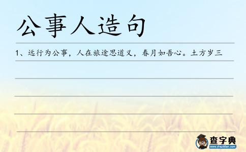 公事人造句