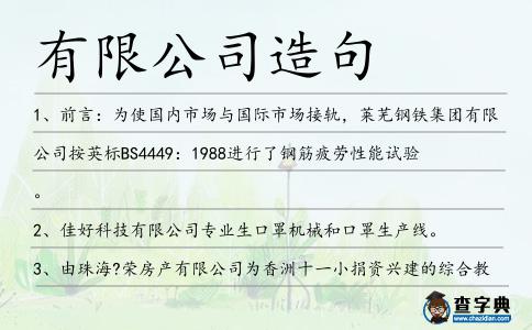有限公司造句