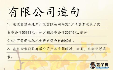 有限公司造句