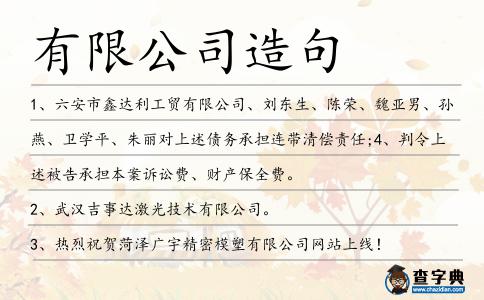 有限公司造句