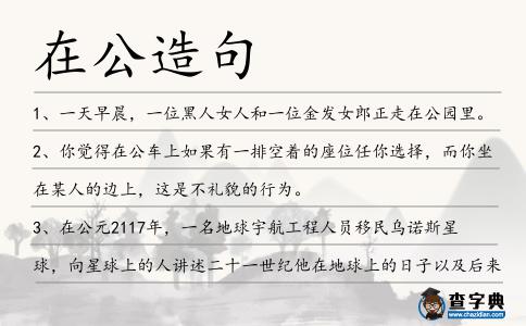 在公造句