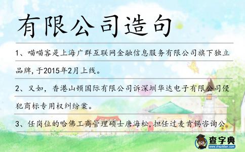有限公司造句