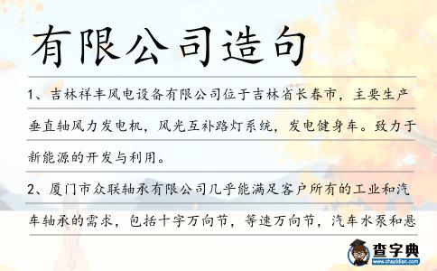 有限公司造句