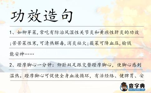 功效造句
