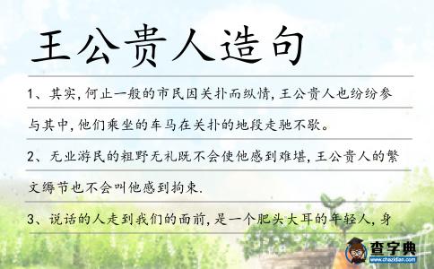 王公貴人造句