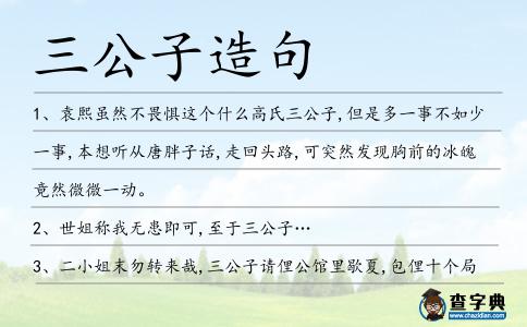 三公子造句