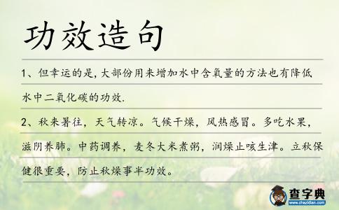 功效造句