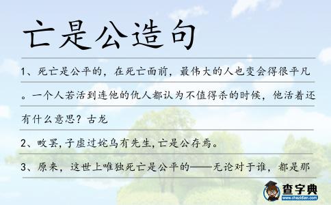亡是公造句