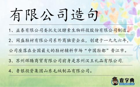 有限公司造句