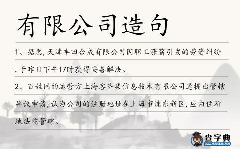 有限公司造句