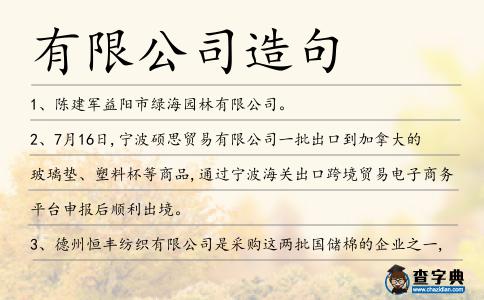 有限公司造句